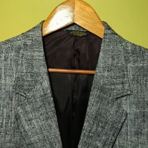 Vintage 80s Arnie 100% Silk Sport Coat Jacket Textured Gray‎ USA Mens Size: 42R